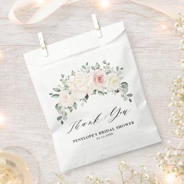 Champagne Ivory Blush Pink Floral Bridal Shower Favor Bag