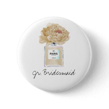 Champagne Peonies & Perfume Jr. Bridesmaid Button