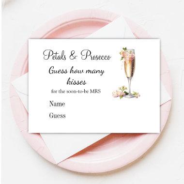 Champagne Pink Floral Bridal Shower Wedding Game Enclosure Invitations