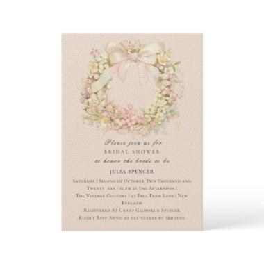 Champagne Pink Pastel Blossom  Invite