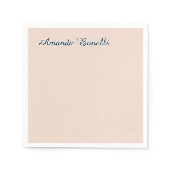 Champagne Pink Plain Simple Minimalist Modern Napkins