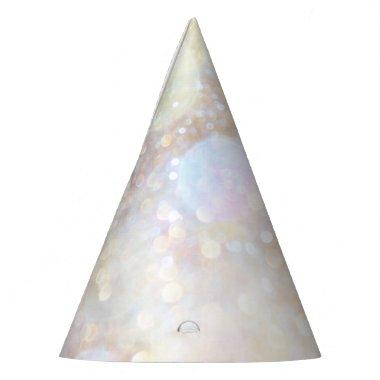 Champagne Rainbow Bokeh Glitter Glam Party Party Hat