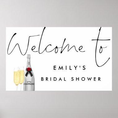 Champagne Script White Welcome Bridal Shower Poste Poster