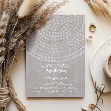 Champagne Taupe - Boho Dots Bridal Shower Party Invitations