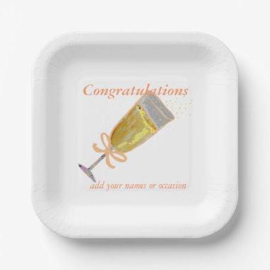 Champagne Toast Peach Paper Plates