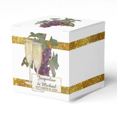 Champagne Winery Grapes Vineyard Wedding Reception Favor Boxes