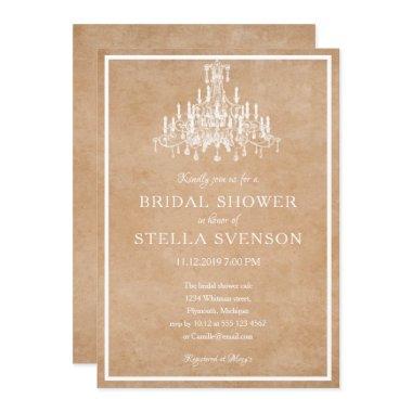 Chandelier on brown paper Invitations