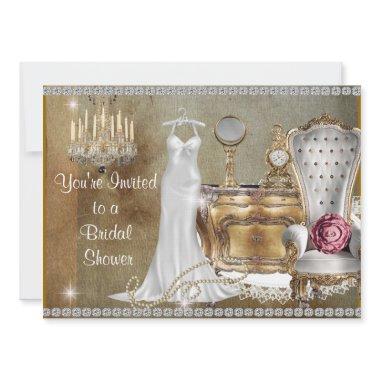 CHANDELIER & PEARLS BRIDAL SHOWER Invitations