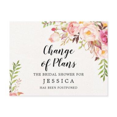 Change of Plans Bridal Shower Postponed PostInvitations