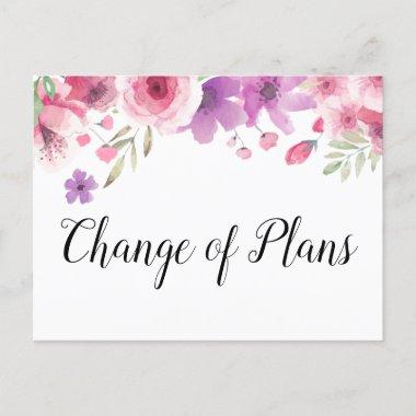 Change of Plans Date Postponed Cancelled Floral Announcement PostInvitations