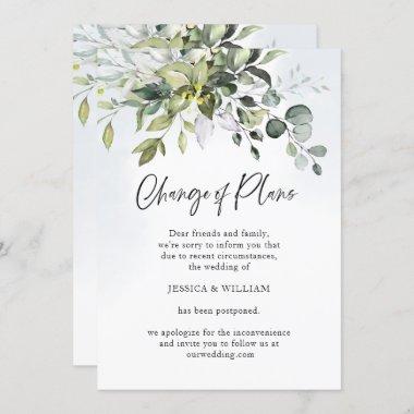 Change Of Plans Postponed Eucalyptus Chic Wedding Invitations