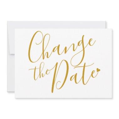 Change the Date Bridal Shower Chic Gold Script Save The Date