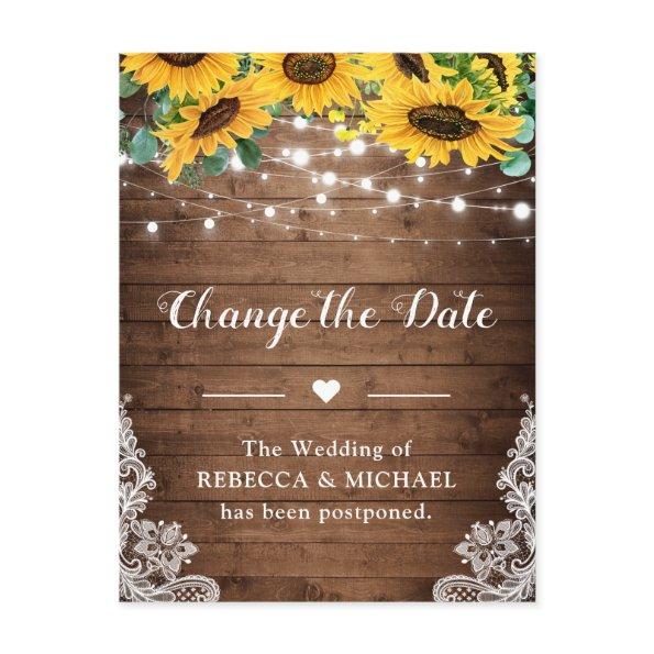 Change the Date Country Sunflowers String Lights Post