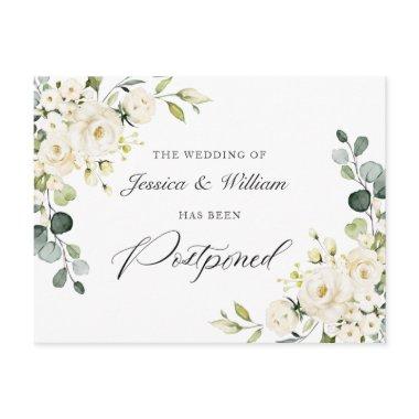 Change the Date Elegant Eucalyptus White Roses Post