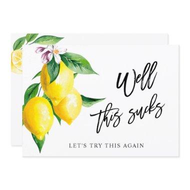 Change the Date Lemons Greenery Postponed Wedding Invitations