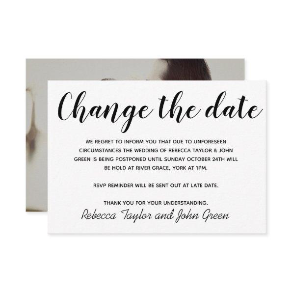 Change the date postpone Wedding Simple Photo