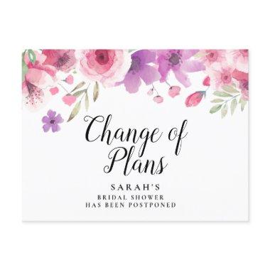 Change the Date Postponed Cancelled Event Floral Announcement PostInvitations