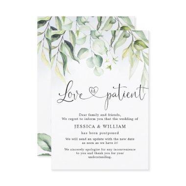 Change the Date Postponed Elegant Eucalyptus Invitations