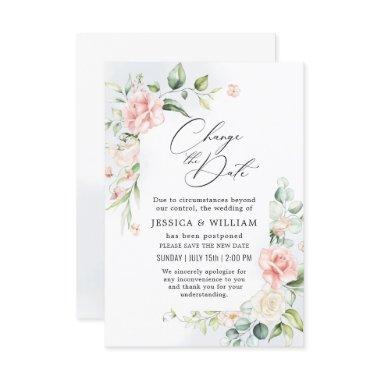 Change the Date Postponed Elegant Roses Eucalyptus