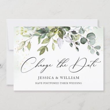 Change the Date Postponed Eucalyptus Chic Wedding Invitations