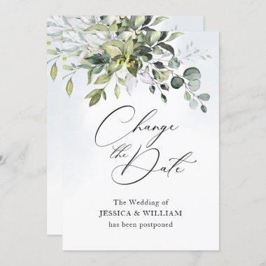 Change the Date Postponed Eucalyptus Chic Wedding Invitations