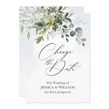 Change the Date Postponed Eucalyptus Chic Wedding Invitations