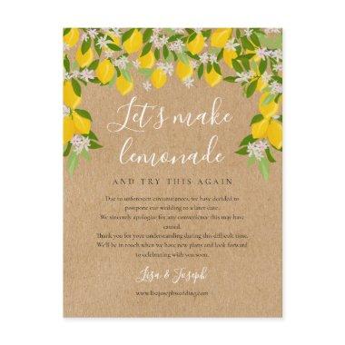 Change the Date Postponed Rustic Lemons Photo PostInvitations