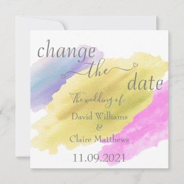 Change the Date Water Color Personalized PostInvitations