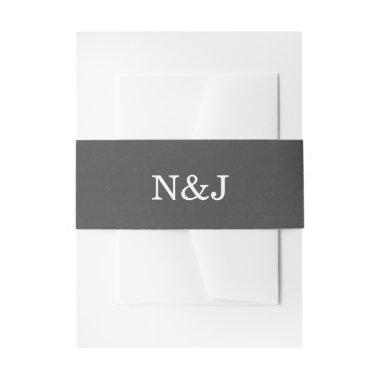 Charcoal Grey & Silver Floral Wedding Elegant  Belly Band