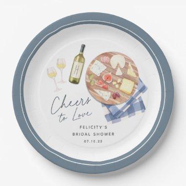 Charcuterie Board Wine & Cheese Cheers to Love Paper Plates