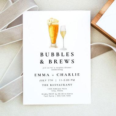 CHARLIE Modern Bubbles and Brews Couples Shower Invitations