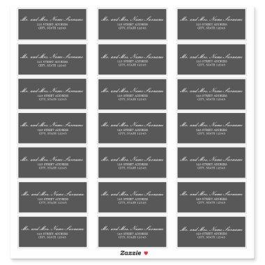 Charlotte B Grey Wedding Guest Address Labels