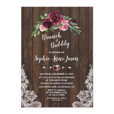 Charm Burgundy Floral Brunch Bubbly
