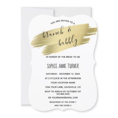 Charm Calligraphy Gold Stroke Brunch & Bubbly