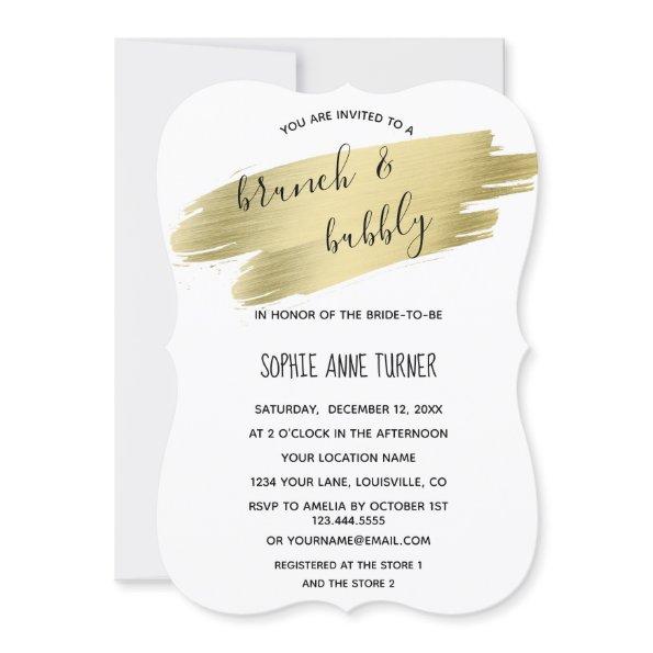 Charm Calligraphy Gold Stroke Brunch & Bubbly