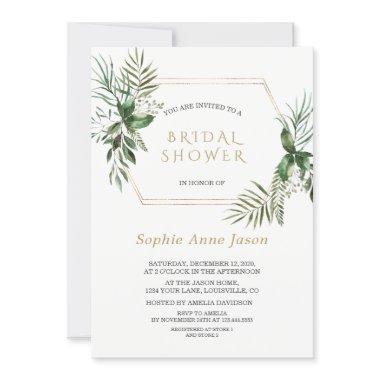 Charm Watercolor Greenery Gold Frame
