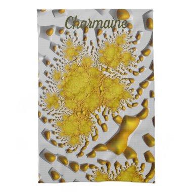 CHARMAINE~3D Golden Lava~ Fractal Design ~Original Kitchen Towel