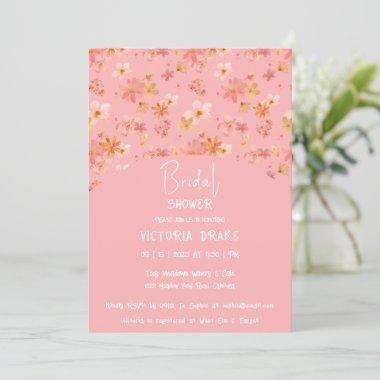 Charming Painted Floral Bridal Shower Invitations