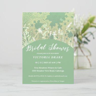 Charming Painted Foliage Bridal Shower Invitations