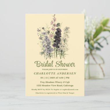 Charming Painted Garden Bridal Shower Invitations