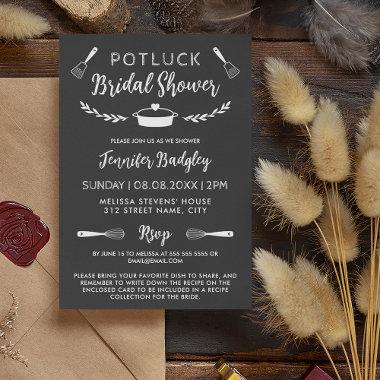 Charming Pot & Tools Potluck Bridal Shower Invitat Invitations
