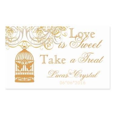 Charming Saffron Birdcage Candy Buffet Sticker