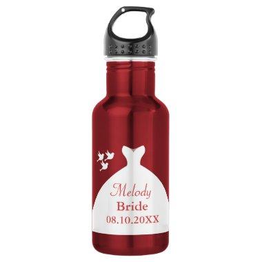Charming Wedding Gown Red and White Stainless Steel Water Bottle