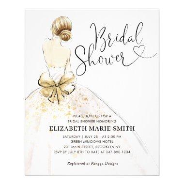 Cheap Bride Wedding Gown Bridal Shower Invitations Flyer