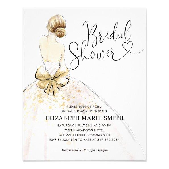 Cheap Bride Wedding Gown Bridal Shower Invitations Flyer
