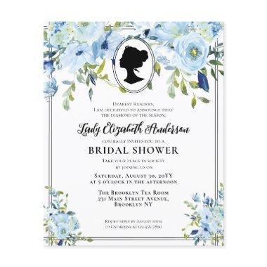 Cheap Dusty Blue Floral Regency Era  Flyer