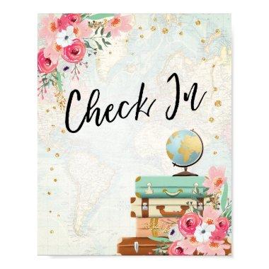 Check In Travel Adventure  Pink Poster
