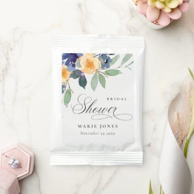 Cheerful Rustic Yellow Blue Floral  Lemonade Drink Mix