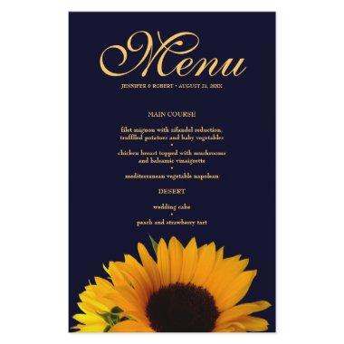 Cheerful Sunflower Wedding Dinner Menu