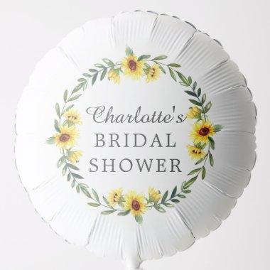 Cheerful Yellow Sunflower Bridal Shower Balloon